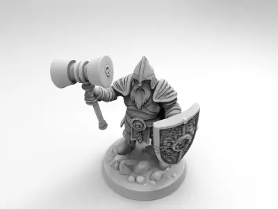 dwarf knight miniature 2 3D print model