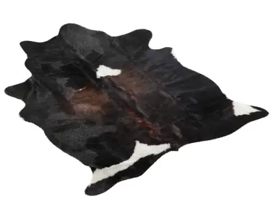 Black and White Cowhide Rug 3D model