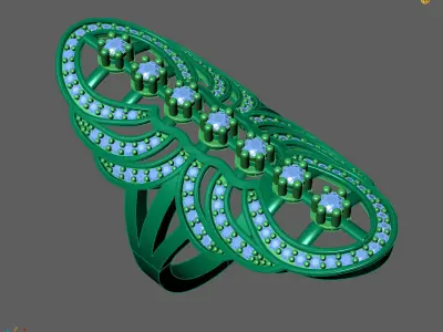 Women Long Ring Ready STL 3DM Models Womens Ring Long models 3D print model shop