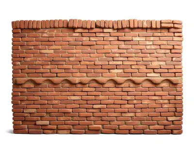 Terracotta Brick Wall model pack Low-poly 3D model