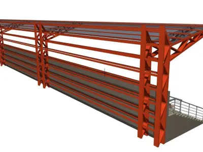 Tribune for football field long 3D model