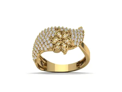 STL 3DM Women Ring Womens Ring Diamonds With Stone Model 3D print model