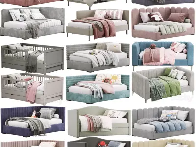 Collection Childroom ikea saarinen slatted bed frame 3D model