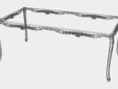 Carved dinner table for cnc 14 3D model