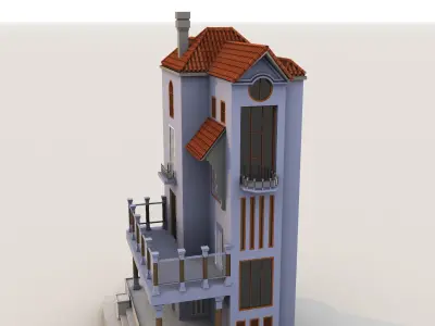 Simple Toon House Arch 3D model 101 Low-poly 3D model