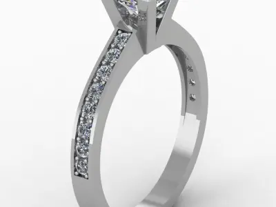 Engagement diamond ring  3D print model