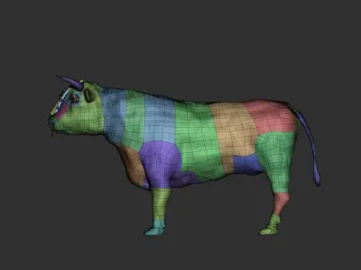 Cattle wearing head ornament 3D model
