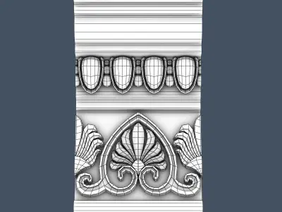 Decorative Crown Molding 3D model 8