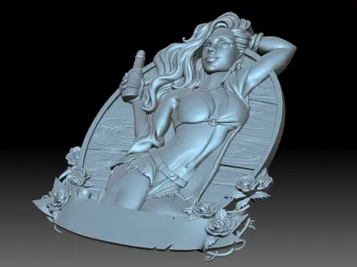 The girl with the bottle 3D print model