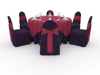 Banquet Table and Chair 66 3D model