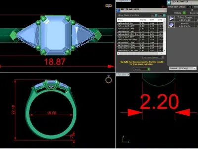 Jewelry Diamond Ring 3D print model 15