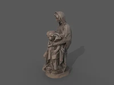 Madonna of Bruges Low-poly 3D model
