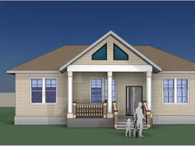 3 Bedroom House Model 3D model