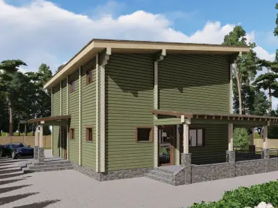 3D model of a wooden house 3D model buy