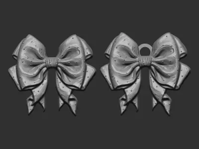 christmas ribbon bow 4 3D print model