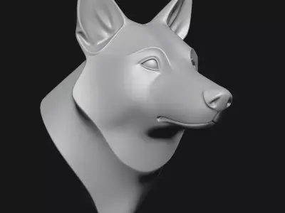 Dog head sculpture 3D print model order