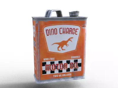 motor oil retro tint can Low-poly 3D model