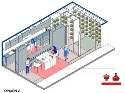 kitchen  3D model POST Covid-19- cocina 3D model