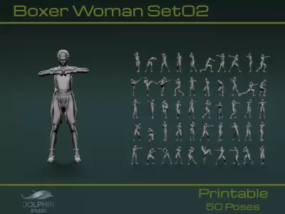 Boxer Woman Set02 3D model