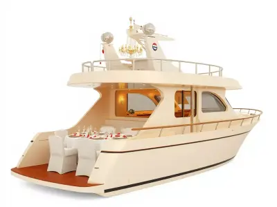 Elegant Yacht model pack Low-poly 3D model