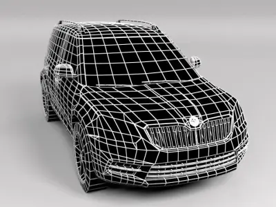 SKODA YETI 2015 LOWPOLY Low-poly 3D model