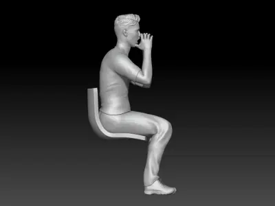 spectator at sports stadium boy 4 3D print model