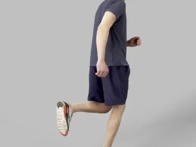 Virtue Sportswear Casual Man Running playing football running Low-poly 3D model