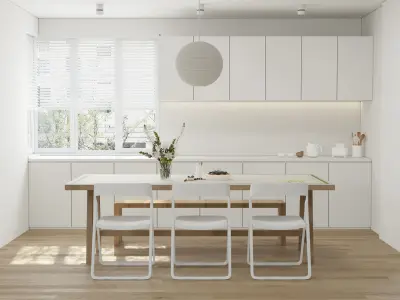 White kitchen 3D model