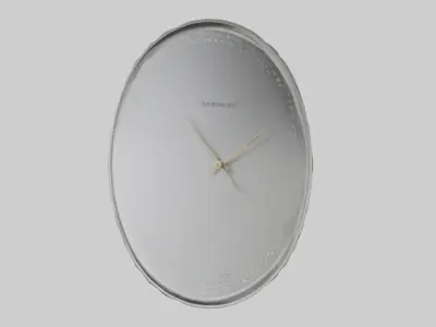 SilverPlated Wall Clock model 3D model