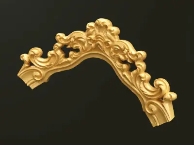 Classic Baroque Style Wooden Chair Base for CNC 3D model