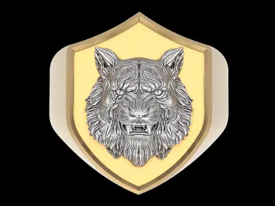 Tiger lion Man ring silver gold jewelry 3D print model