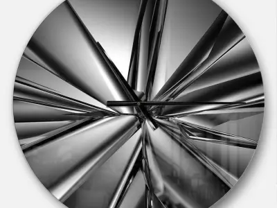 Oversized Futuristic Crystal Background Wall Clock 3D model