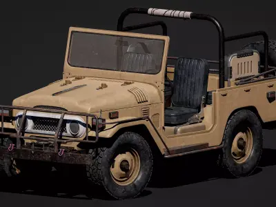 Toyota Land Cruiser FJ 40 Low-poly 3D model