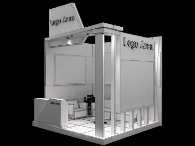 Booth Exhibition Stand a166 3D model