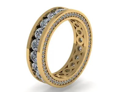 Channel Setting Wedding Band 4045 3D print model