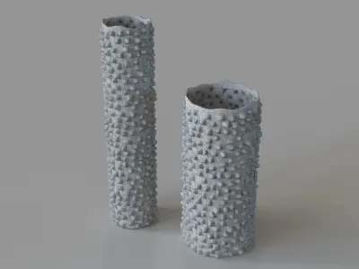 Ciji Vases Set 2 White 3D model