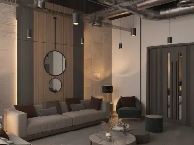 3D Reception - Dining Interior design project 3D model
