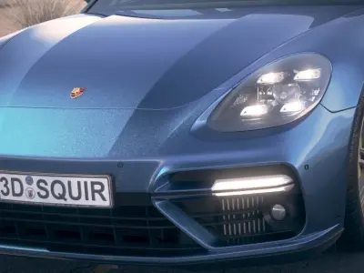 Porsche Panamera Turbo 2017 desert studio  3D model