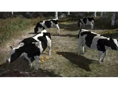 4 Animated Animals For Games Low-poly 3D model