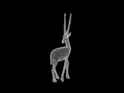 Anydrafts Wooden antelope 01 Low-poly 3D model