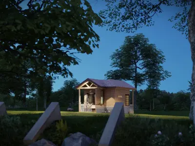 Tiny House Model  Low-poly 3D model