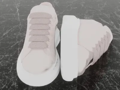 ALEXANDER MCQUEEN 3D SHOES - PINK GLITTER Low-poly 3D model