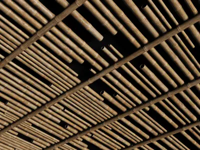 Ceiling bamboo cage random decor n1 3D model