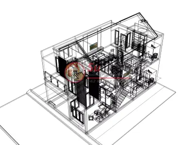 House 6x12m code 654 - Sketchup 3D model 3D model 3D model