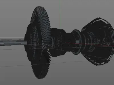 Aerospace Engine inside 3D model
