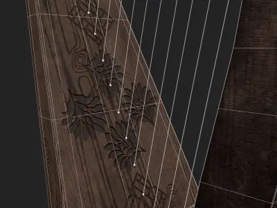 Medieval Harp Low-poly 3D model