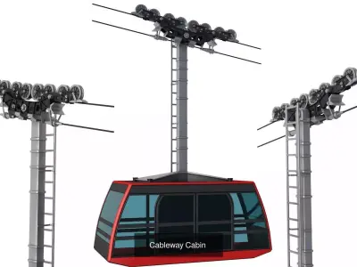 Ski lift gondola collection 3D Model Pack
