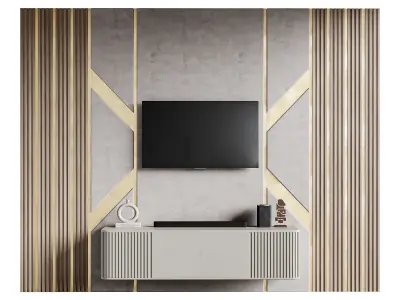 Modern TV Wall 029 3D model
