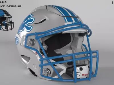 DETROIT LIONS Helmet Football NFC North PBR updated 2025 3D model