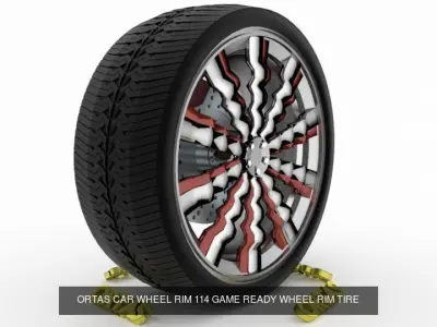 ORTAS CAR WHEEL RIM 113-114 GAME READY WHEEL 3D Model Pack